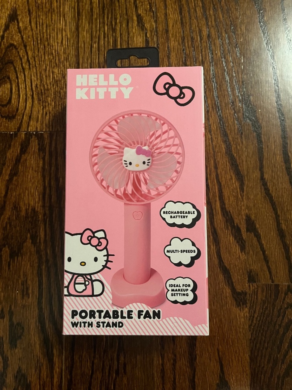 Brand New Pink Hello Kitty Portable Rechargeable Fan